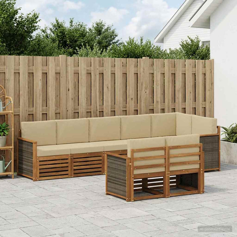 Set de canapele de exterior 7 buc.