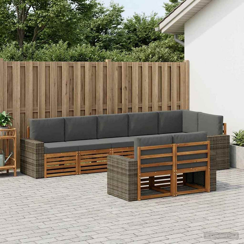 Set de canapele de exterior 8 buc. Poliester
