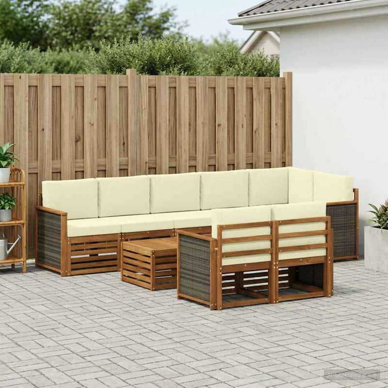 Seturi de canapele Lemn Solid de Acacia