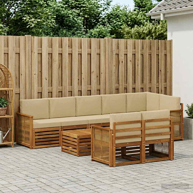 Seturi de canapele Lemn Solid de Acacia