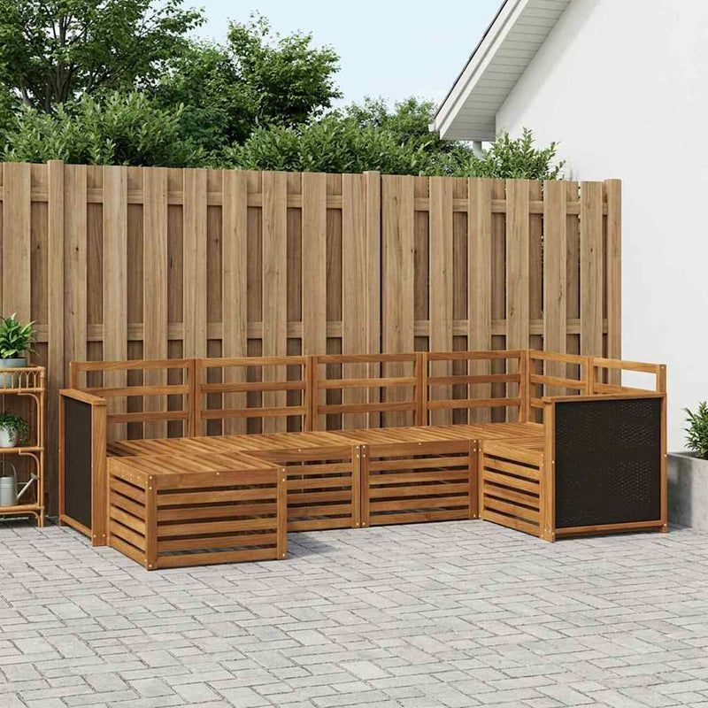 Set de canapele de exterior 5 buc. natural Lemn Solid de Acacia