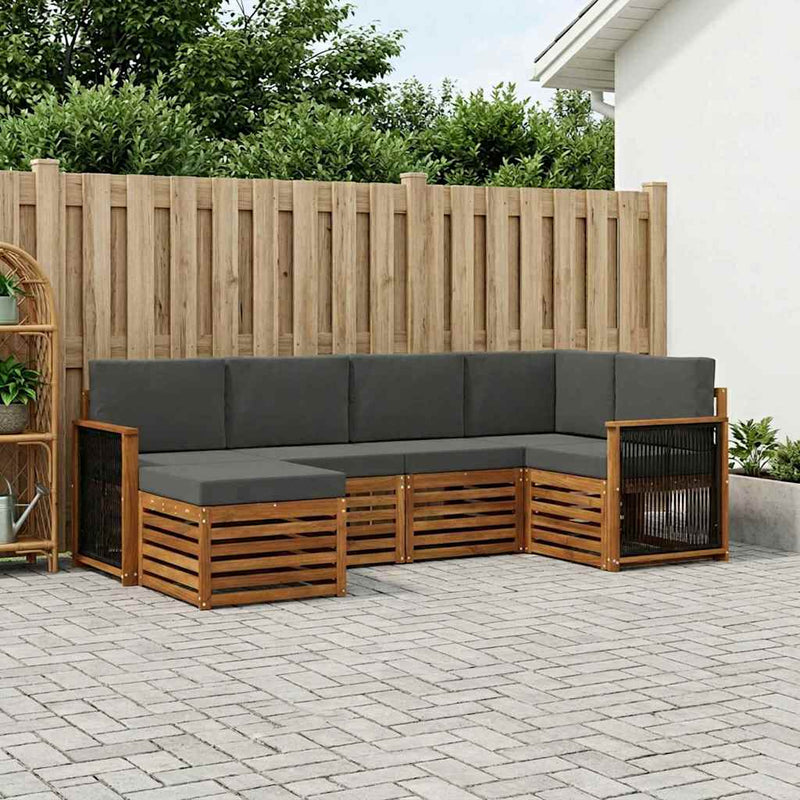 Set de canapele de exterior 5 buc. Natural și Antracit