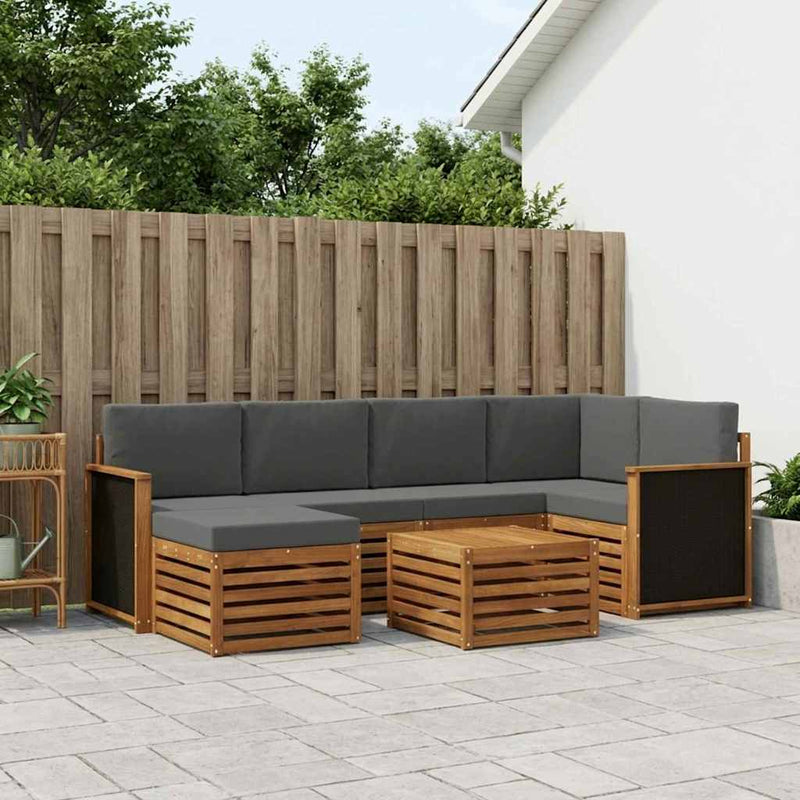 Set de canapele de exterior 6 buc. Natural și Antracit