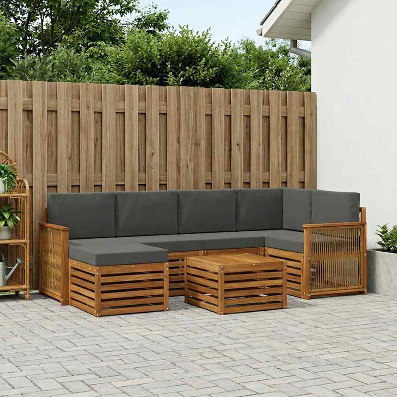 Set de canapele de exterior 6 buc. Natural și Antracit
