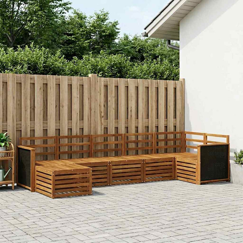 Set de canapele de exterior 6 buc. natural Lemn Solid de Acacia