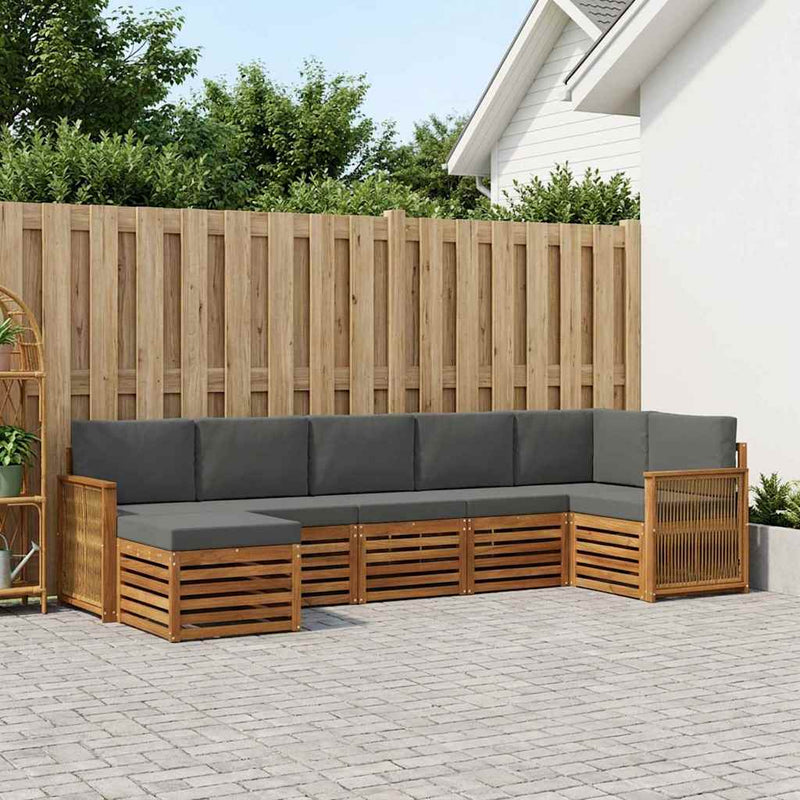 Set de canapele de exterior 6 buc. Natural și Antracit