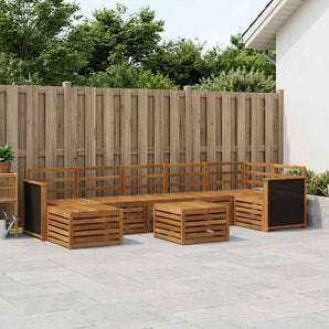 Set de canapele de exterior 7 buc. natural Lemn Solid de Acacia