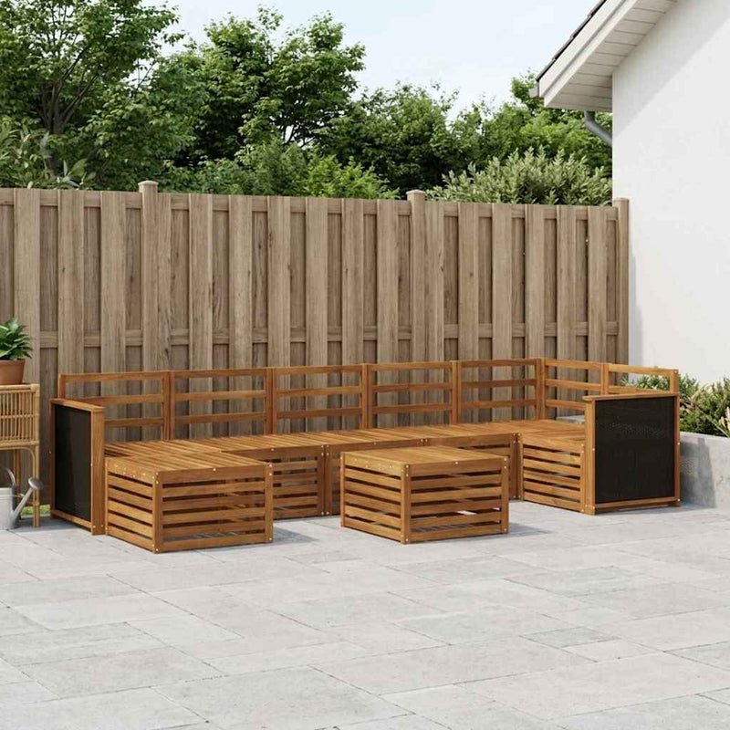 Set de canapele de exterior 7 buc. natural Lemn Solid de Acacia