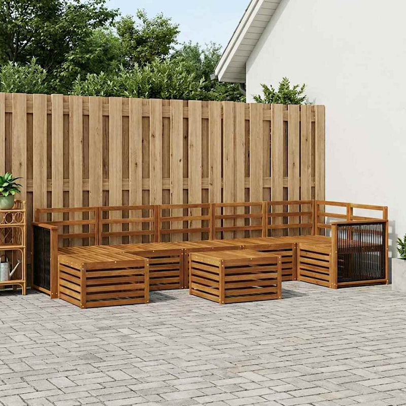 Set de canapele de exterior 7 buc. natural Lemn Solid de Acacia