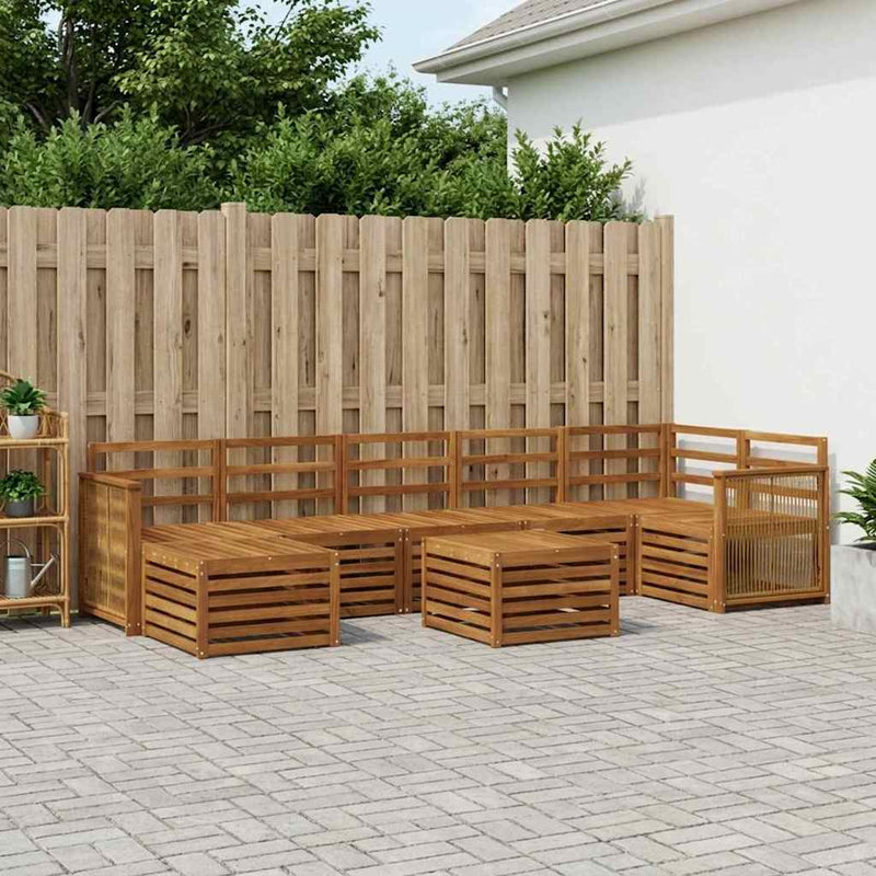 Set de canapele de exterior 7 buc. natural Lemn Solid de Acacia
