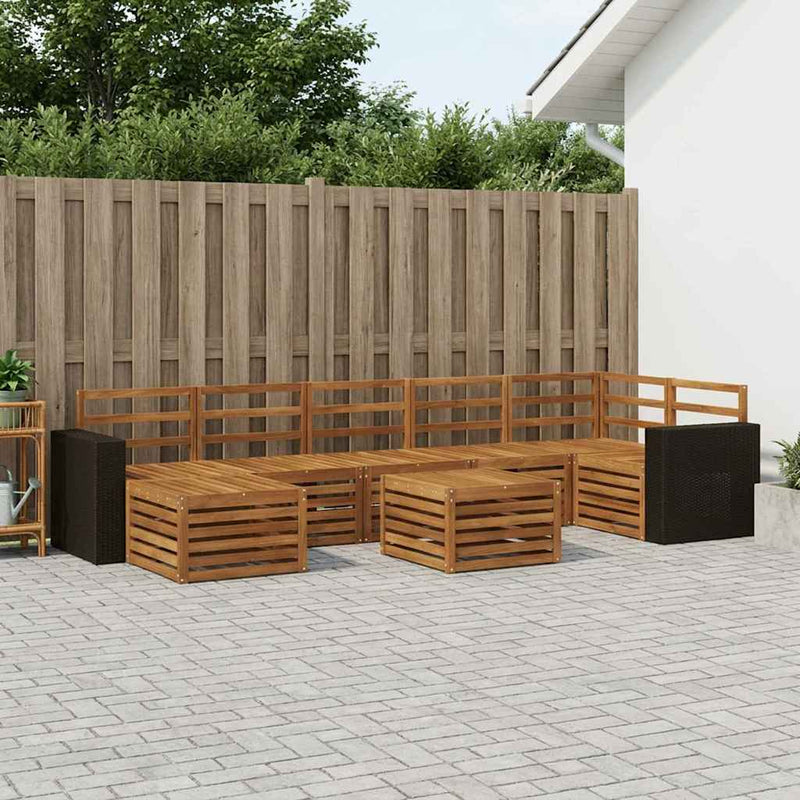 Set de canapele de exterior 8 buc. natural Lemn Solid de Acacia