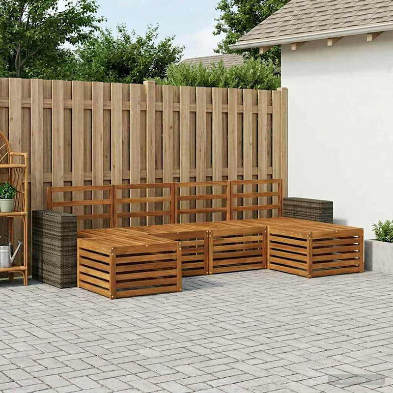 Set de canapele de exterior 6 buc. natural