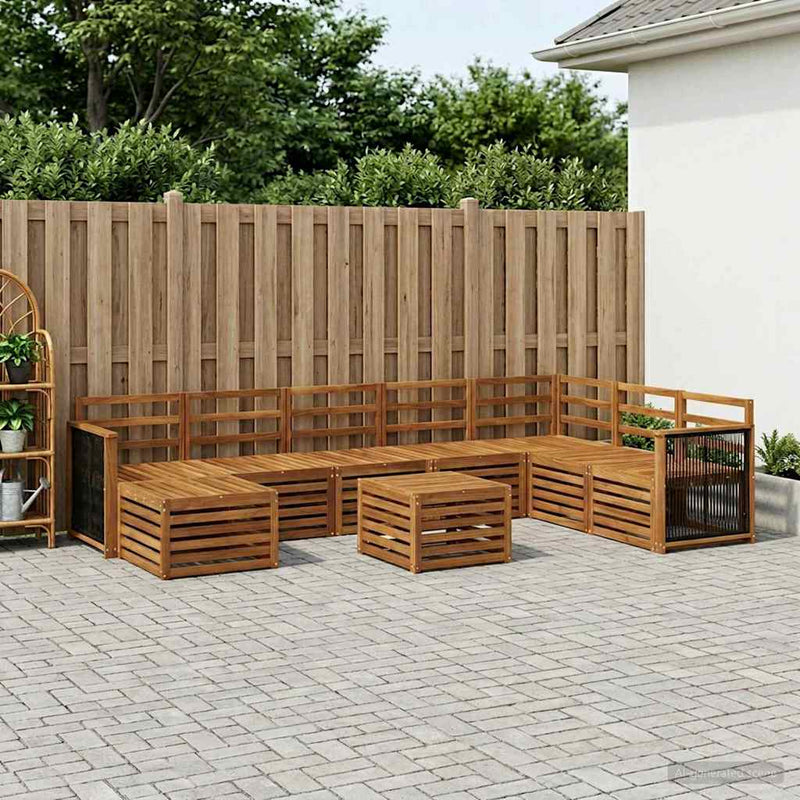 Set de canapele de exterior 6 buc. natural Lemn Solid de Acacia