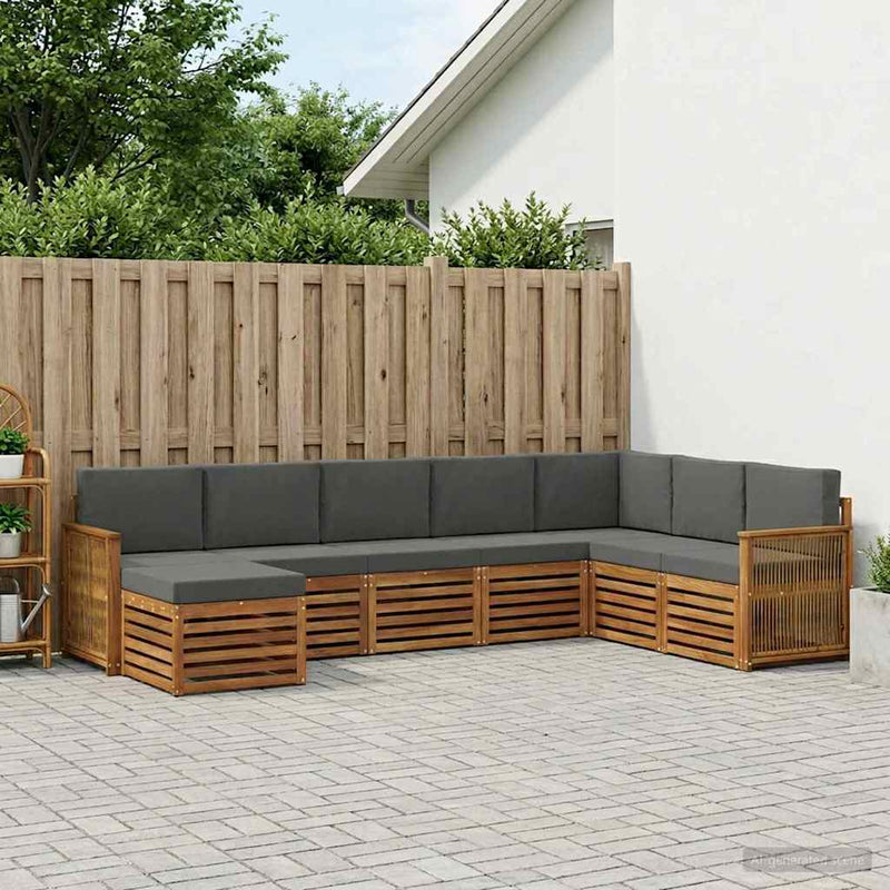 Set de canapele de exterior 6 buc. Natural și Antracit