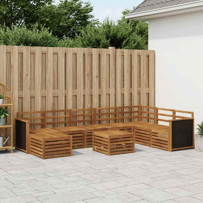 Set de canapele de exterior 7 buc. natural Lemn Solid de Acacia