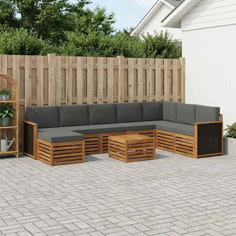Set de canapele de exterior 7 buc. Natural și Antracit