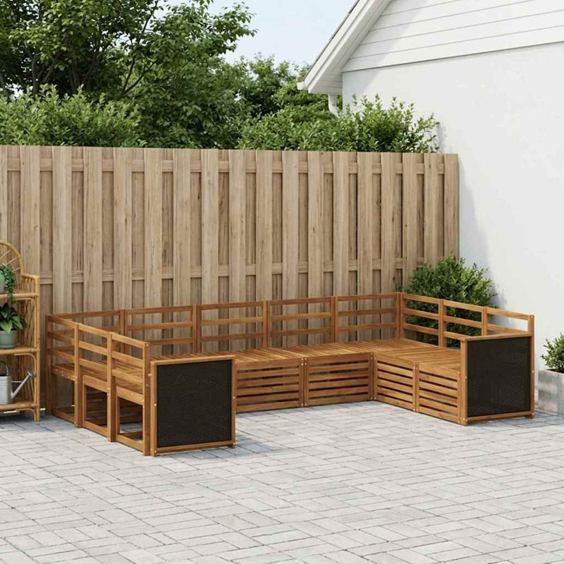 Set de canapele de exterior 7 buc. natural Lemn Solid de Acacia