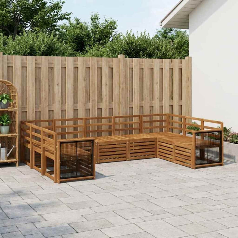 Set de canapele de exterior 7 buc. natural Lemn Solid de Acacia