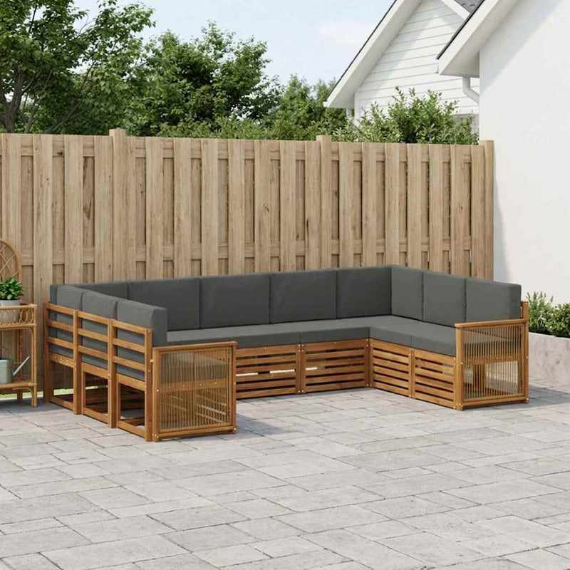 Set de canapele de exterior 7 buc. Natural și Antracit