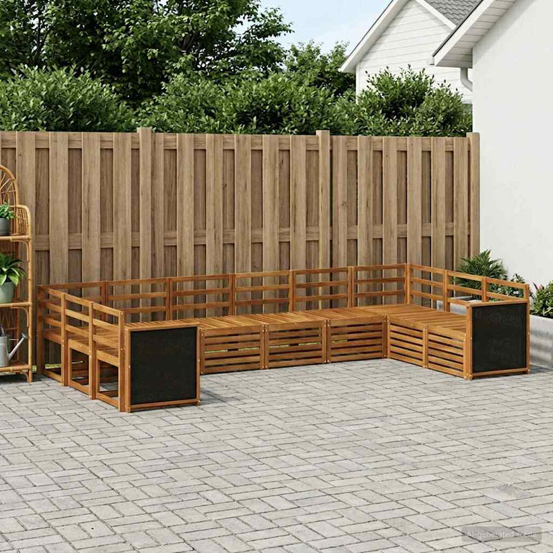 Set de canapele de exterior 7 buc. natural Lemn Solid de Acacia