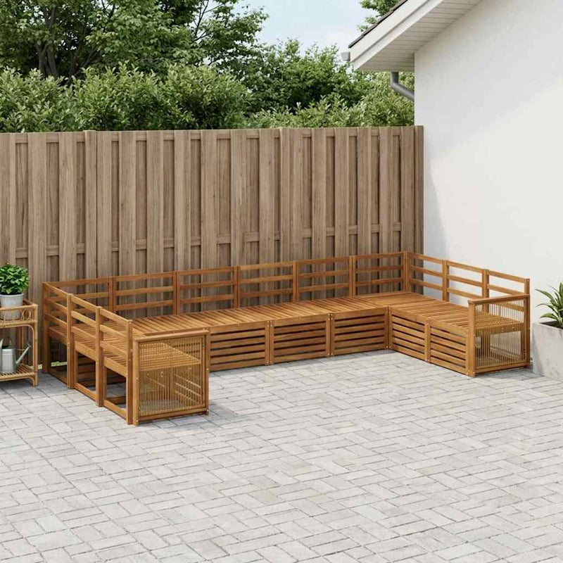 Set de canapele de exterior 7 buc. natural Lemn Solid de Acacia