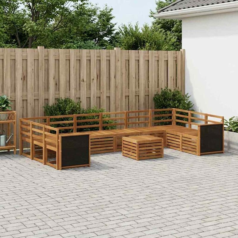Set de canapele de exterior 8 buc. natural Lemn Solid de Acacia