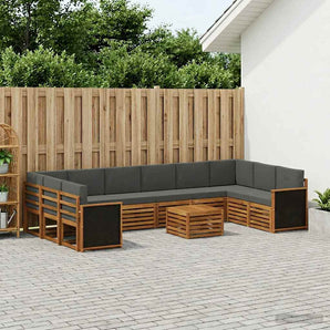 Set de canapele de exterior 8 buc. Natural și Antracit