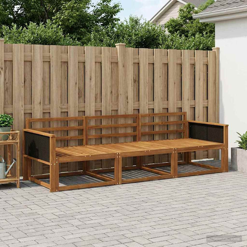 Set de canapele de exterior 3 buc. natural Lemn Solid de Acacia