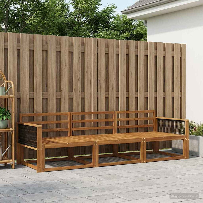 Set de canapele de exterior 3 buc. natural Lemn Solid de Acacia