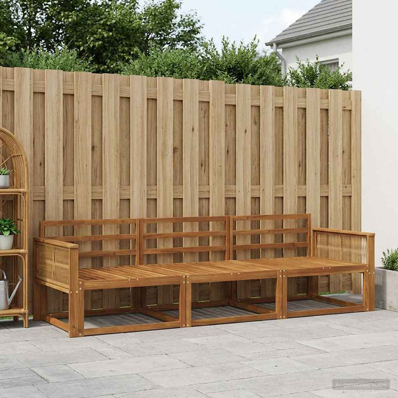 Set de canapele de exterior 3 buc. natural Lemn Solid de Acacia