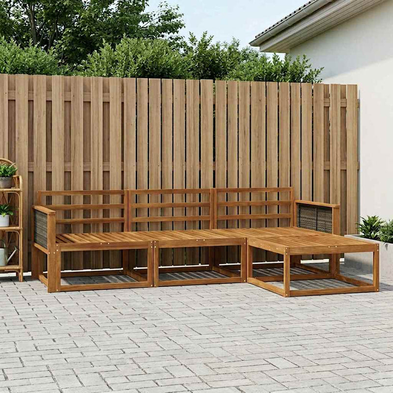 Set de canapele de exterior 4 buc. natural Lemn Solid de Acacia