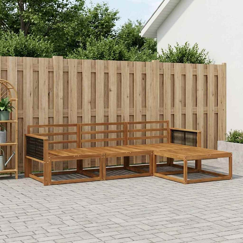 Set de canapele de exterior 4 buc. natural Lemn Solid de Acacia