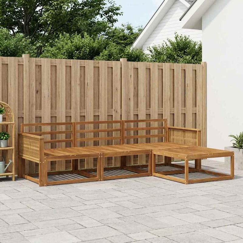 Set de canapele de exterior 4 buc. natural Lemn Solid de Acacia