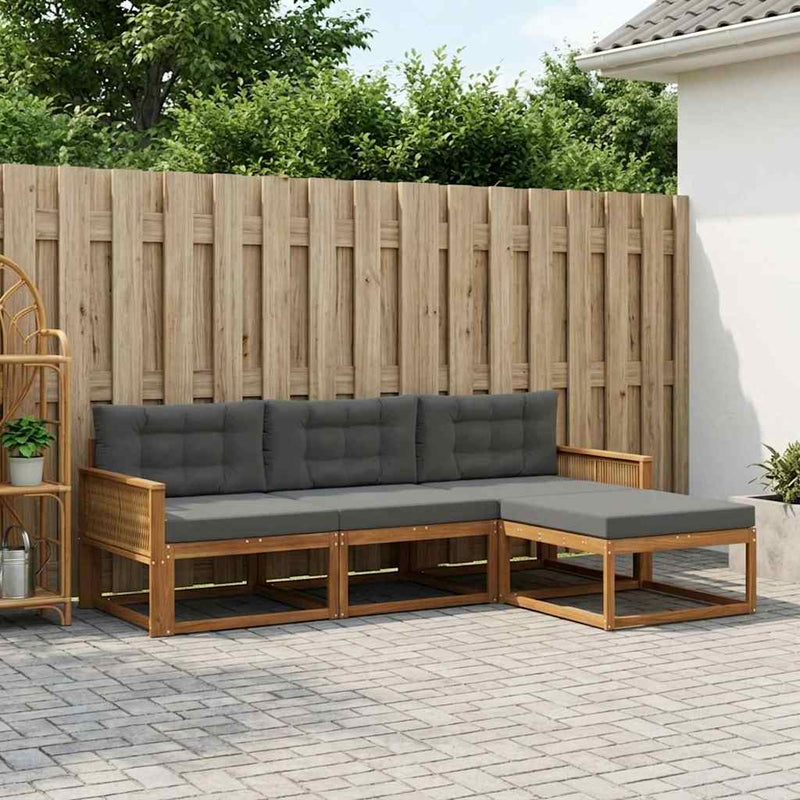 Set de canapele de exterior 4 buc. Natural și Antracit