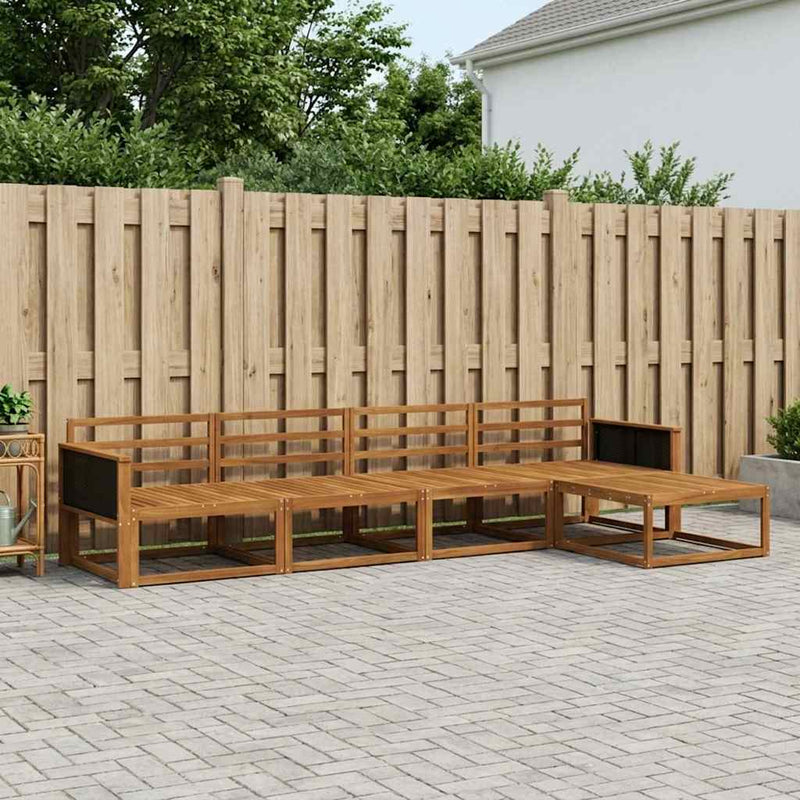Set de canapele de exterior 5 buc. natural Lemn Solid de Acacia