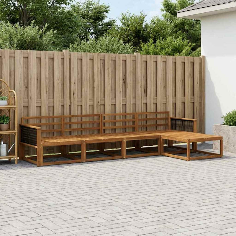 Set de canapele de exterior 5 buc. natural Lemn Solid de Acacia