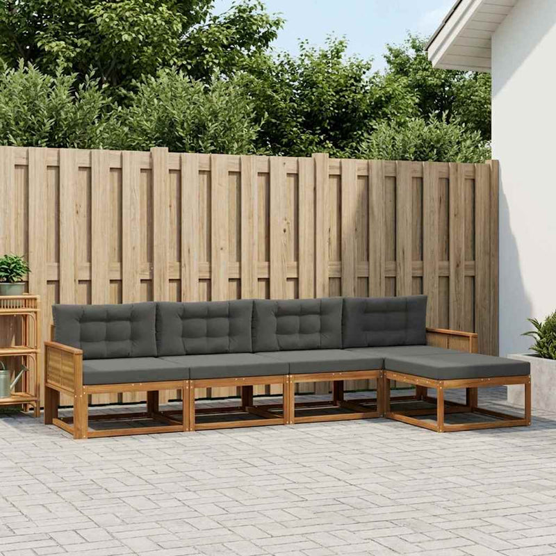 Set de canapele de exterior 5 buc. Natural și Antracit