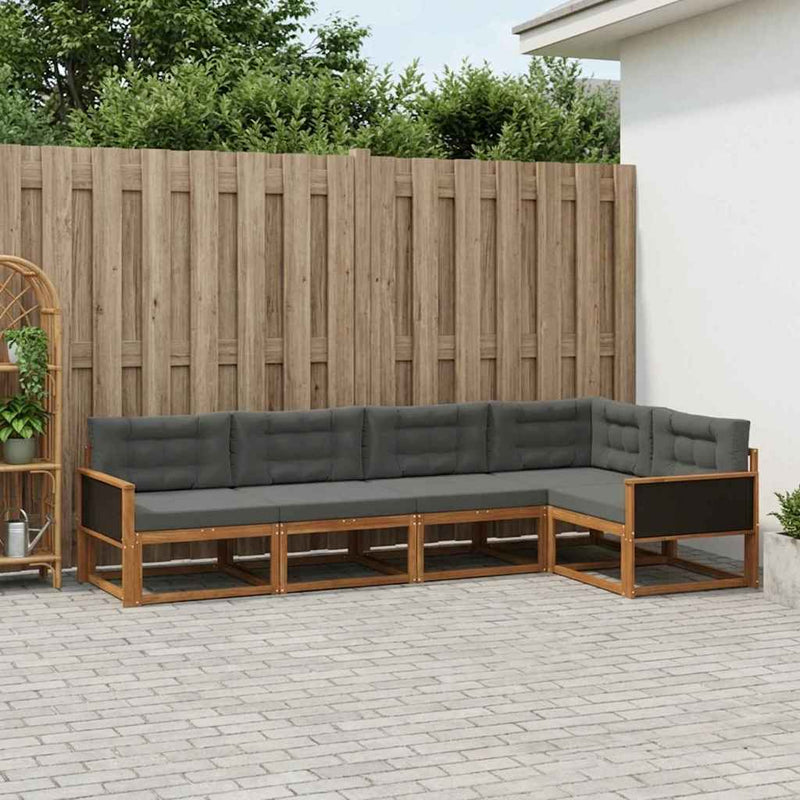 Set de canapele de exterior 5 buc. Natural și Antracit