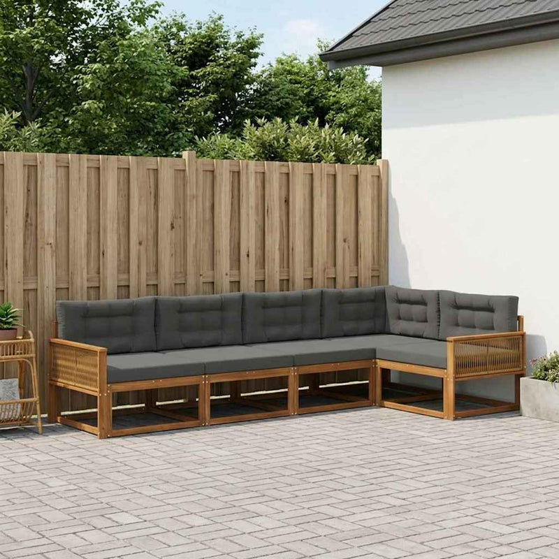 Set de canapele de exterior 5 buc. Natural și Antracit