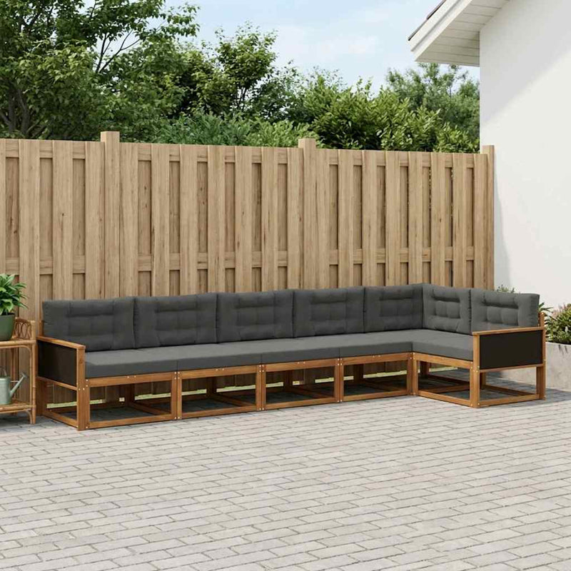 Set de canapele de exterior 6 buc. Natural și Antracit