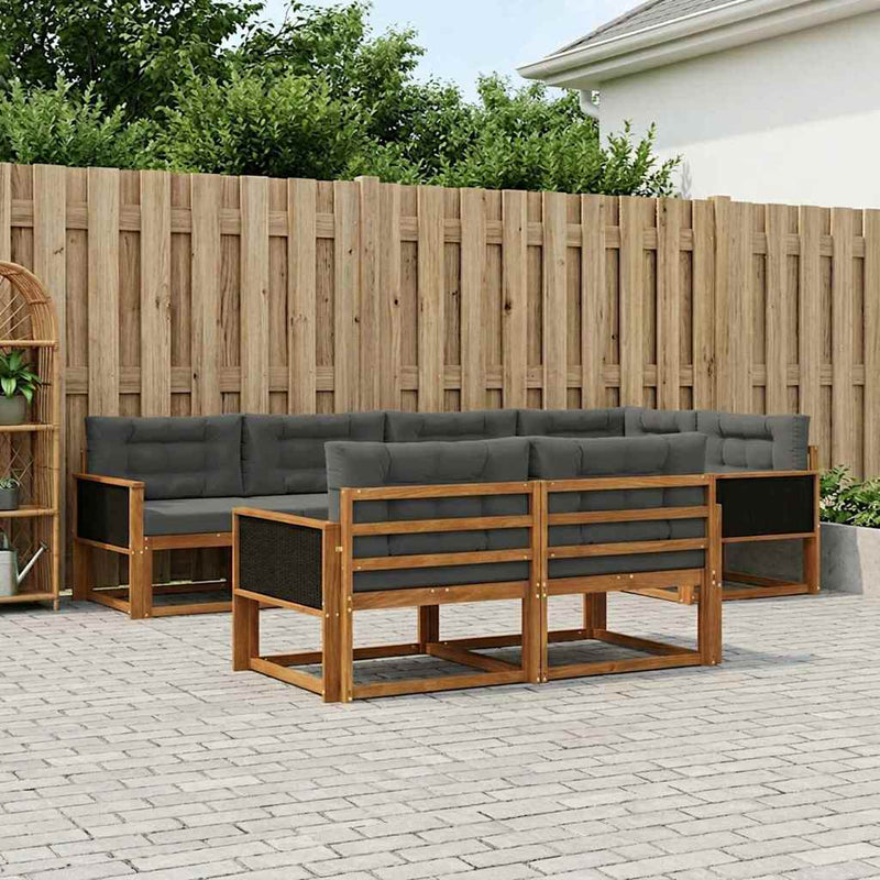 Set de canapele de exterior 8 buc. Natural și Antracit