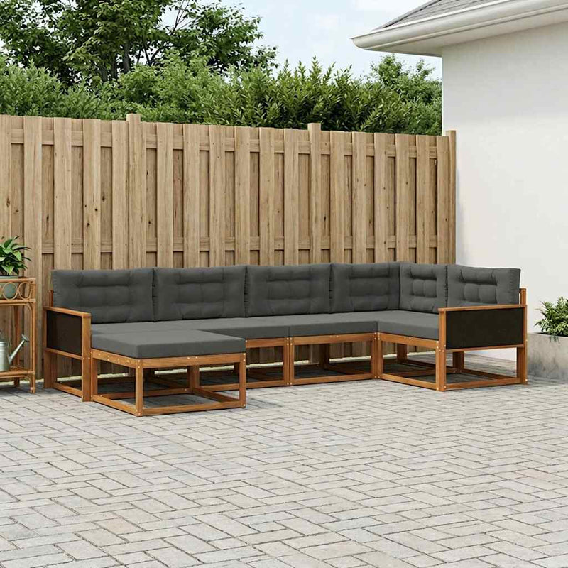Set de canapele de exterior 6 buc. Natural și Antracit