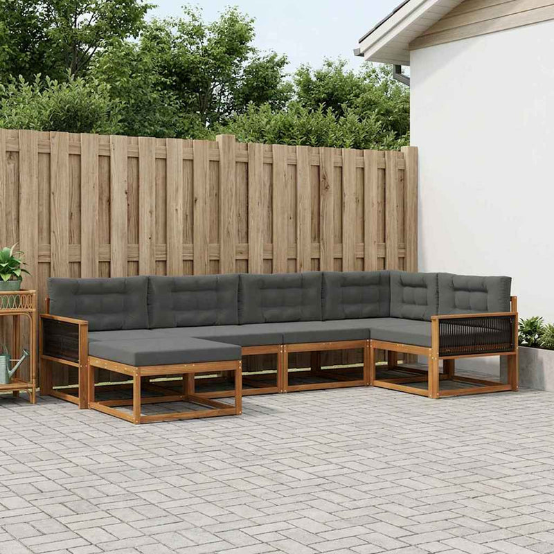 Set de canapele de exterior 6 buc. Natural și Antracit