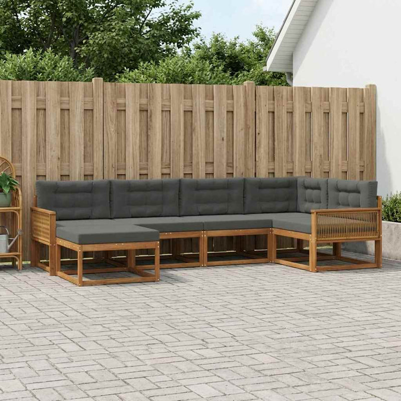 Set de canapele de exterior 6 buc. Natural și Antracit