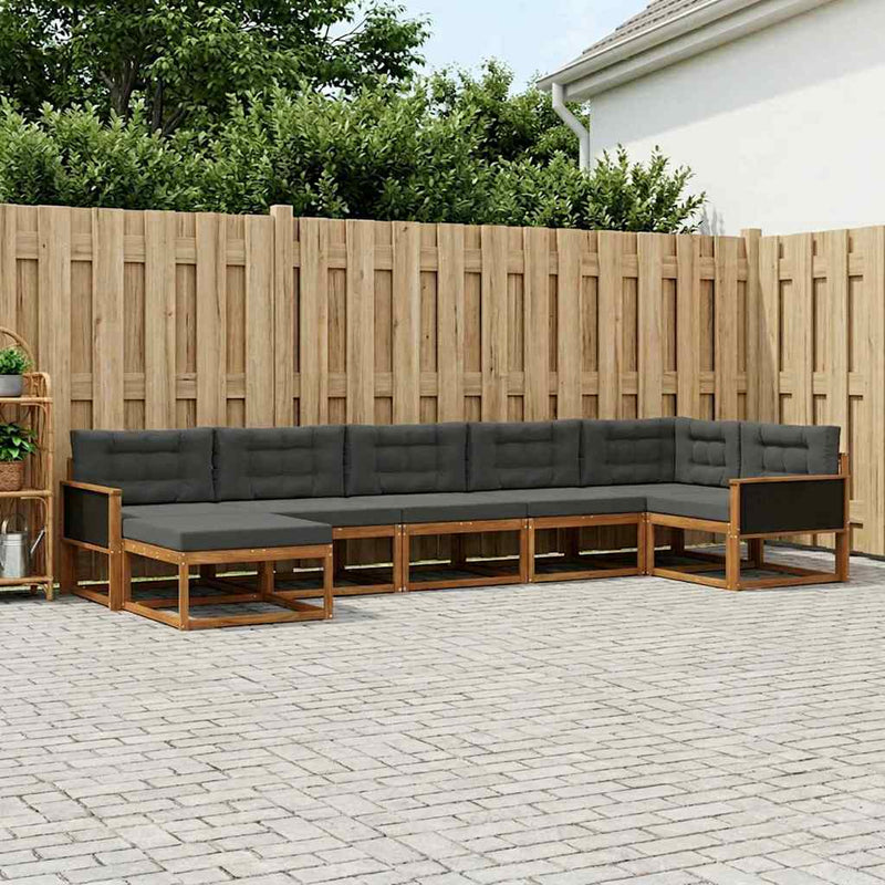 Set de canapele de exterior 7 buc. Natural și Antracit