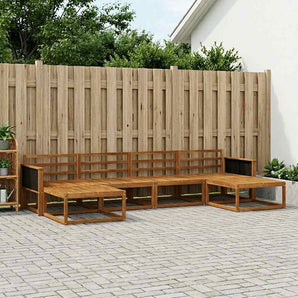 Set de canapele de exterior 6 buc. natural Lemn Solid de Acacia