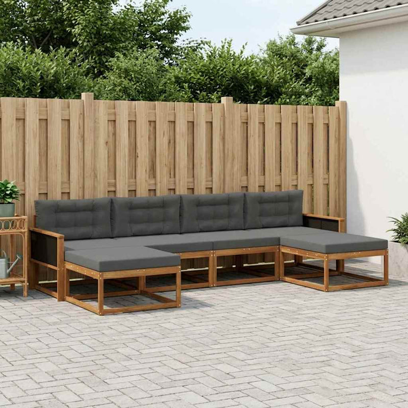 Set de canapele de exterior 6 buc. Natural și Antracit