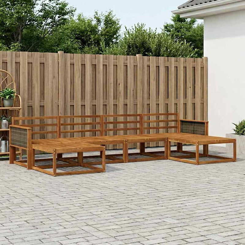 Set de canapele de exterior 6 buc. natural Lemn Solid de Acacia