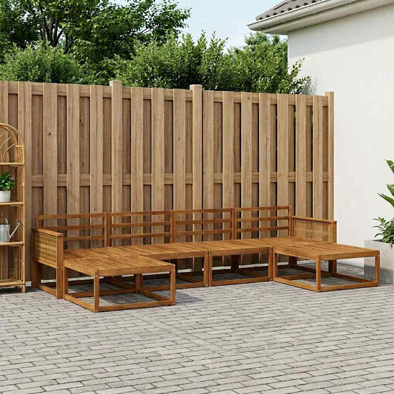 Set de canapele de exterior 6 buc. natural Lemn Solid de Acacia