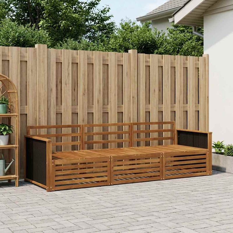 Set de canapele de exterior 3 buc. natural Lemn Solid de Acacia